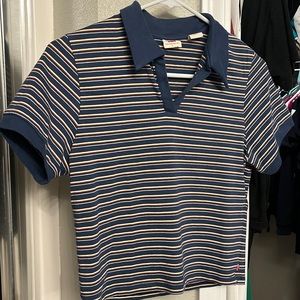 Stripped Crop Levi’s Polo